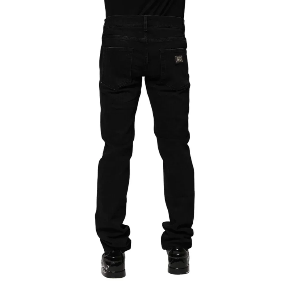 Dolce & Gabbana Black Cotton Skinny Denim Jeans - Picture 4 of 8